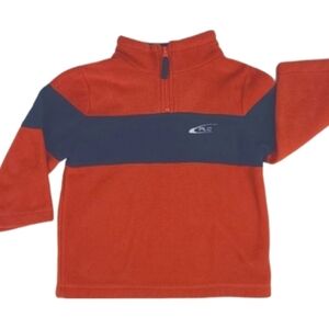 Fleece Pullover Sweater by Place in Orange/Navy Blue, Size 4T